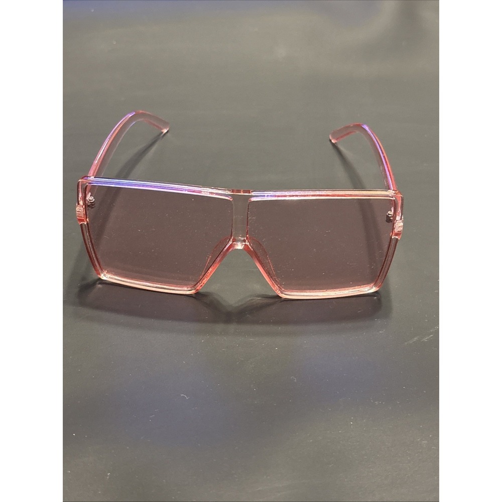 Oversize Exaggerated Classy Modern Retro Shield SUNGLASSES Huge Large Pink Frame
